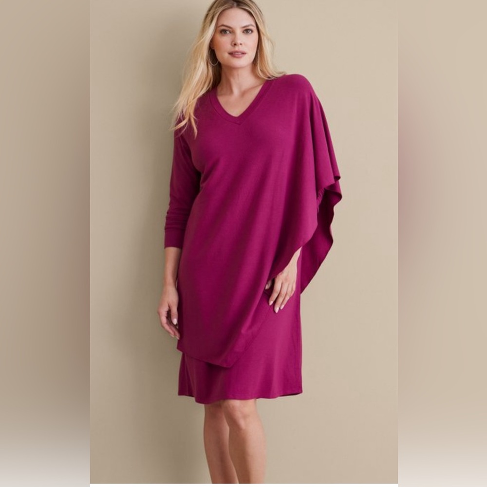 Soft Surroundings Marla Dress Dark Fuchsia